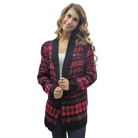 Aztec Print Long Cardigan Sweater - Picture 7 of 8